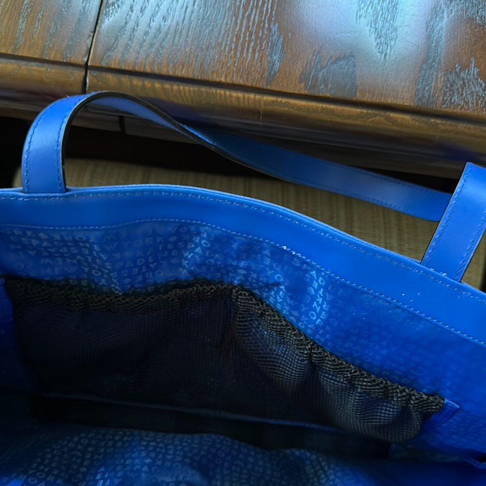 Kate Spade Make a Splash Nautical Blue and White Canvas Tote - Picture 9 of 9